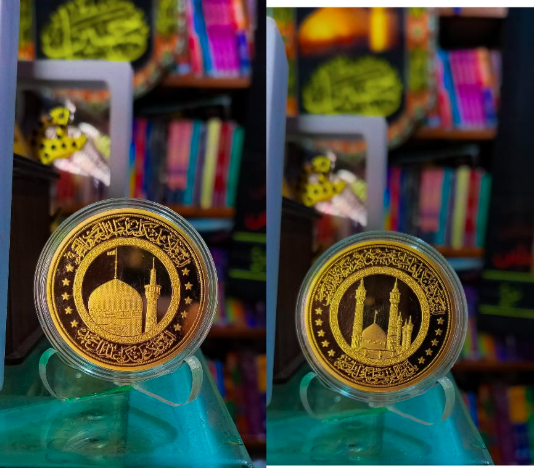 Coin hazrat imam Ali raza as (gold plated) with box